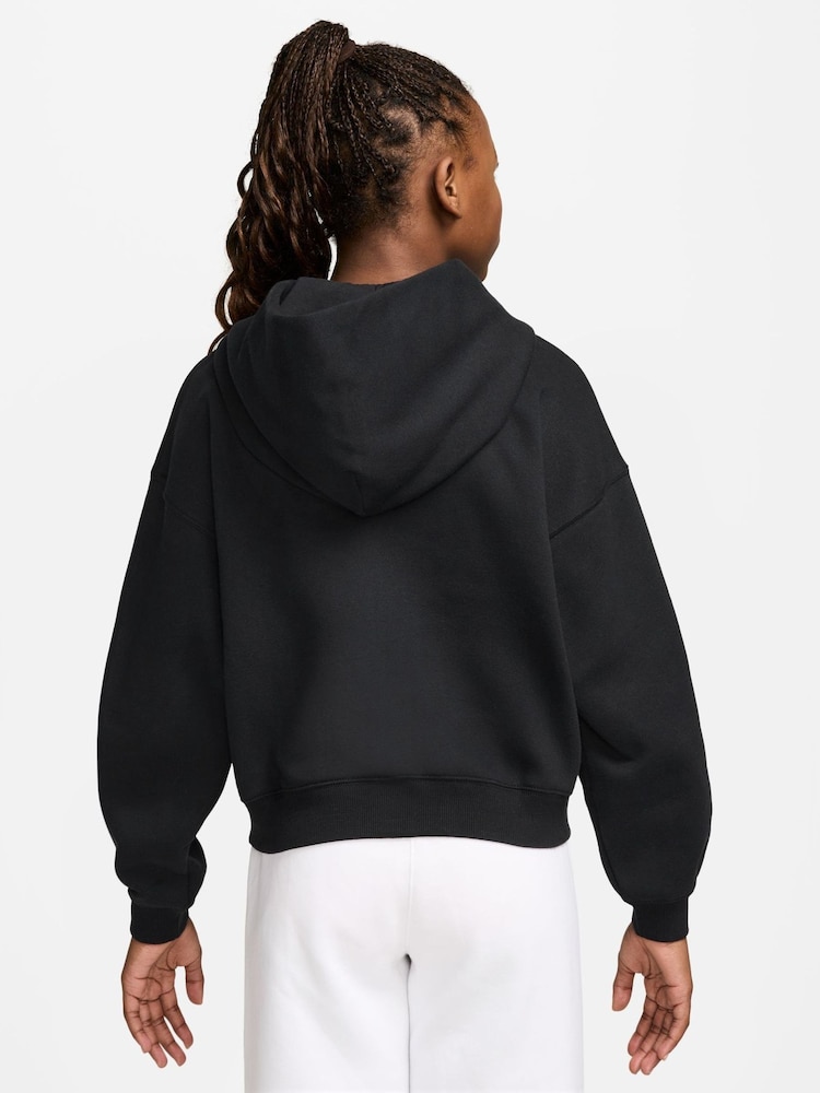 Nike Black Studio Fleece Zip Through Hoodie - Image 2 of 3