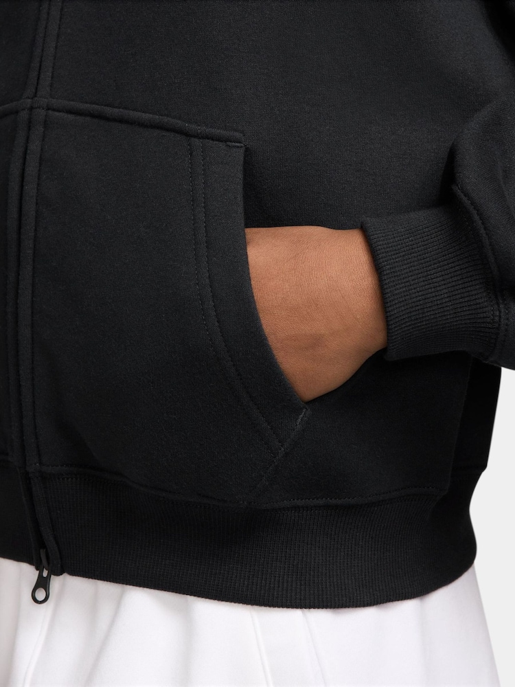 Nike Black Studio Fleece Zip Through Hoodie - Image 3 of 3
