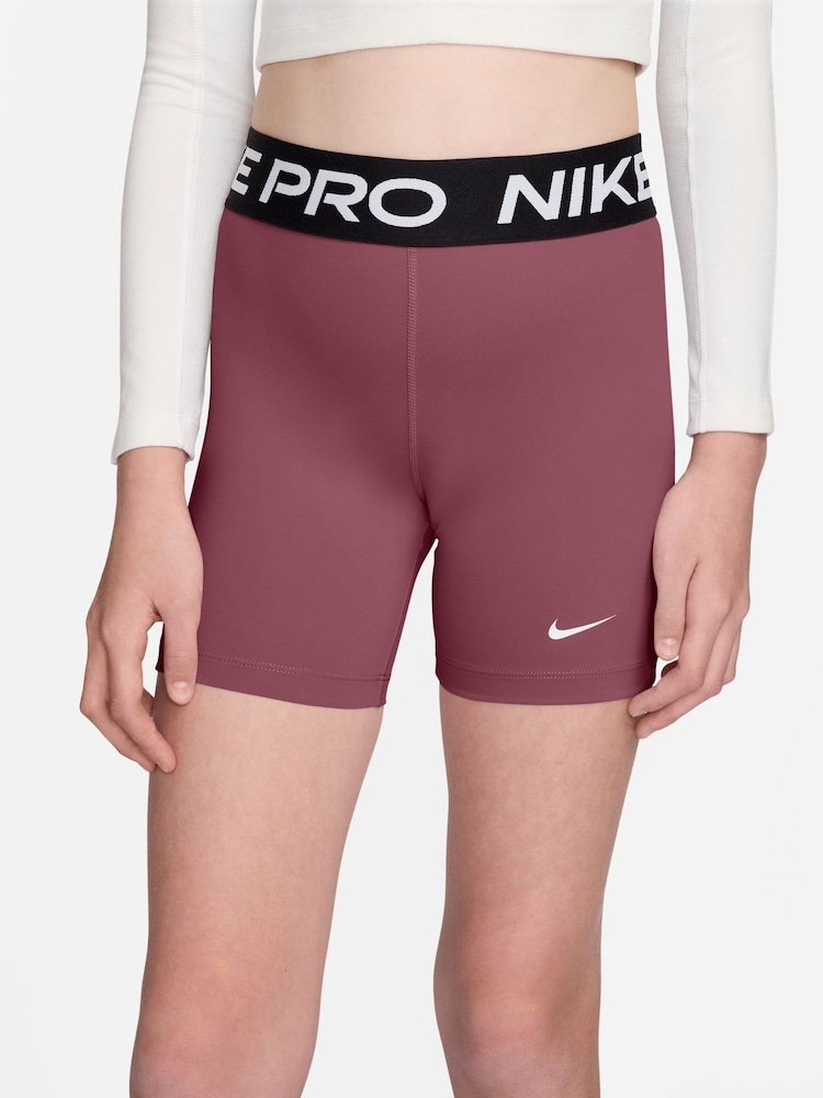 Nike Pink Smoke 5 Inch Dri-FIT Pro Shorts - Image 1 of 4 Nike Pink Smoke 5 Inch Dri-FIT Pro Shorts - Image 1 of 4
