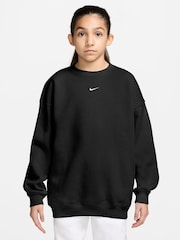 Nike Black Studio Fleece Oversized Crew Sweatshirt - Image 1 of 3