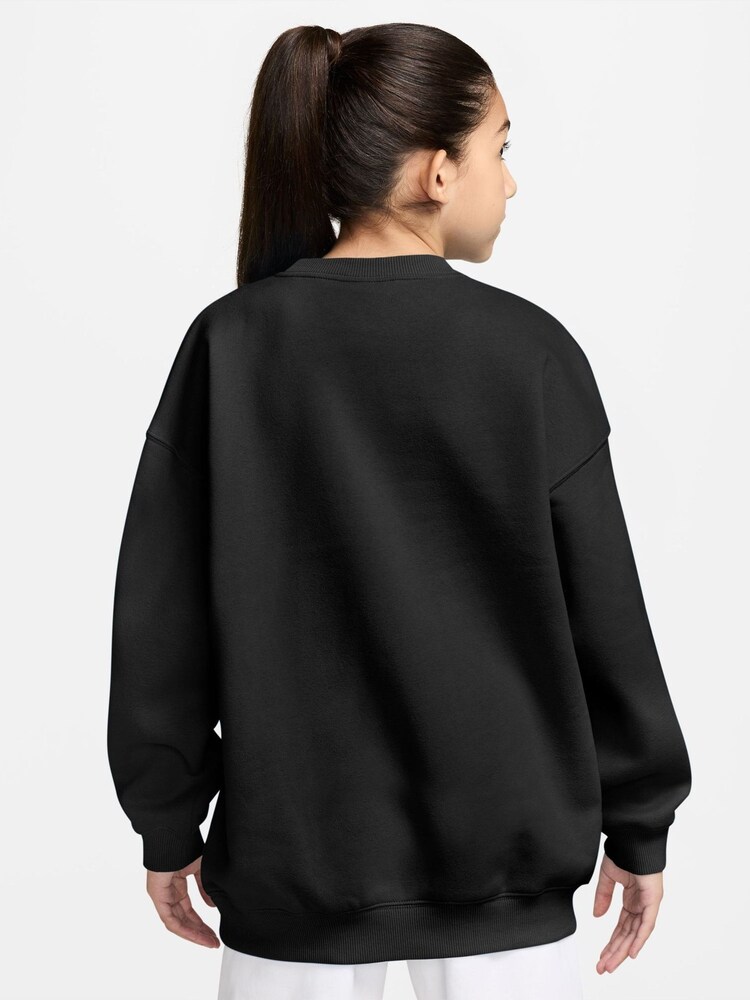 Nike Black Studio Fleece Oversized Crew Sweatshirt - Image 2 of 3 Nike Black Studio Fleece Oversized Crew Sweatshirt - Image 2 of 3