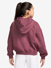 Nike Pink Smoke Studio Fleece Zip Through Hoodie - Image 2 of 3