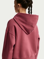 Nike Pink Smoke Studio Fleece Zip Through Hoodie - Image 5 of 6