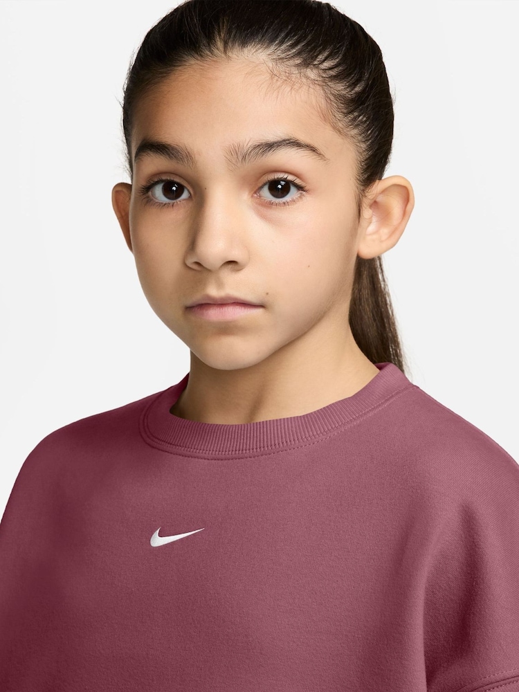 Nike Pink Smoke Studio Fleece Oversized Boxy Sweatshirt - Image 3 of 3 Nike Pink Smoke Studio Fleece Oversized Boxy Sweatshirt - Image 3 of 3