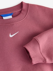 Nike Pink Smoke Studio Fleece Oversized Boxy Sweatshirt - Image 4 of 7