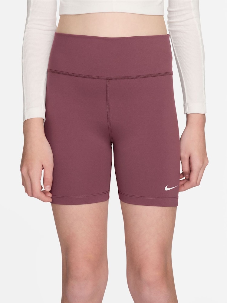 Nike Pink Smoke Dri-FIT One 5 Inch Bike Shorts - Image 1 of 4 Nike Pink Smoke Dri-FIT One 5 Inch Bike Shorts - Image 1 of 4