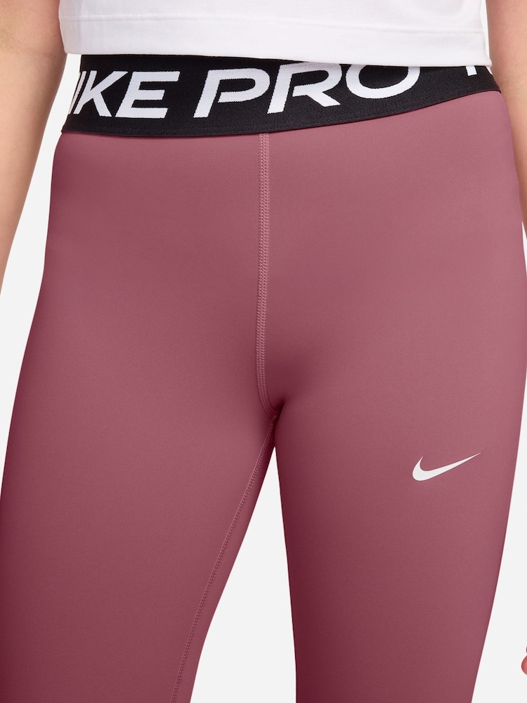 Nike Pink Smoke Pro Mid-Rise Leggings - Image 3 of 3 Nike Pink Smoke Pro Mid-Rise Leggings - Image 3 of 3