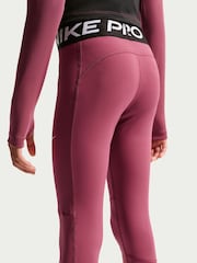 Nike Pink Smoke Pro Mid-Rise Leggings - Image 4 of 9