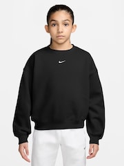 Nike Black Studio Fleece Oversized Boxy Sweatshirt - Image 1 of 3