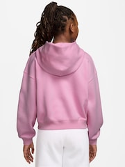 Nike Pink Rise Studio Fleece Zip Through Hoodie - Image 2 of 3