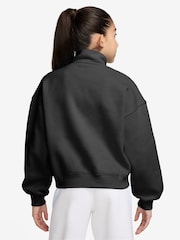 Nike Black Studio Fleece Oversized 1/2 Zip Sweatshirt - Image 2 of 3