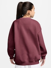Nike Pink Smoke Studio Fleece Oversized Crew Sweatshirt - Image 2 of 3