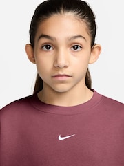 Nike Pink Smoke Studio Fleece Oversized Crew Sweatshirt - Image 3 of 3