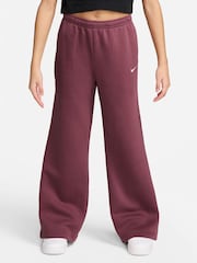 Nike Pink Smoke Studio Fleece Wide Leg Joggers - Image 1 of 3