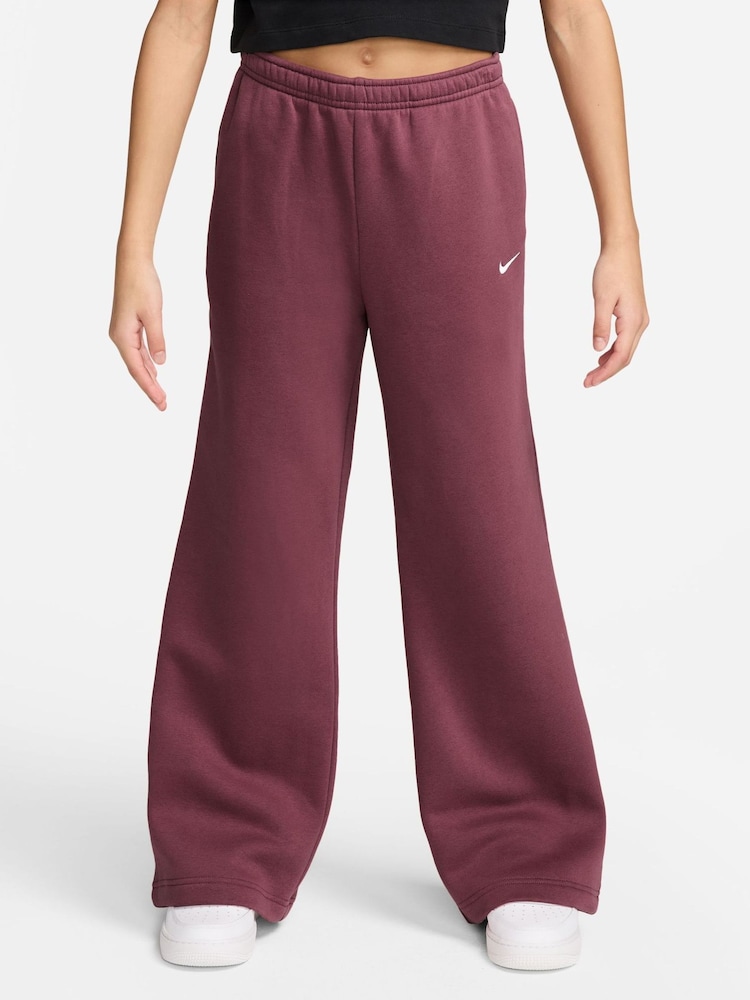Nike Pink Smoke Studio Fleece Wide Leg Joggers - Image 1 of 3