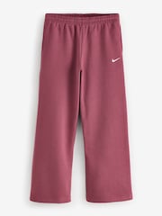 Nike Pink Smoke Studio Fleece Wide Leg Joggers - Image 4 of 7