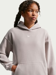 Nike Particle Grey Studio Fleece Oversized Overhead Hoodie - Image 1 of 5