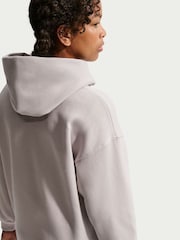 Nike Particle Grey Studio Fleece Oversized Overhead Hoodie - Image 2 of 5