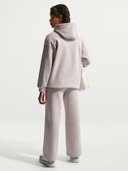 Nike Particle Grey Studio Fleece Oversized Overhead Hoodie - Image 4 of 5