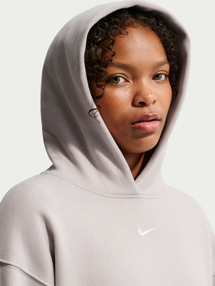 Nike Particle Grey Studio Fleece Oversized Overhead Hoodie - Image 5 of 5 Nike Particle Grey Studio Fleece Oversized Overhead Hoodie - Image 5 of 5