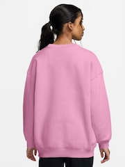 Nike Pink Rise Studio Fleece Oversized Crew Sweatshirt - Image 2 of 3