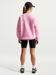 Nike Pink Rise Studio Fleece Oversized Crew Sweatshirt - Image 4 of 9
