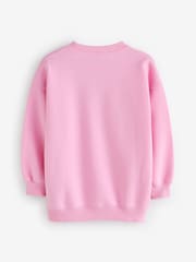 Nike Pink Rise Studio Fleece Oversized Crew Sweatshirt - Image 7 of 9