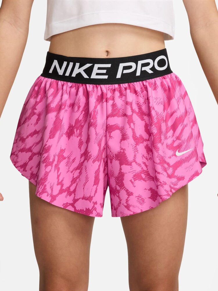 Razigran roze - Nike Pro Dri-FIT 2-in-1 pletene kratke hlače - Slika 1 od 4