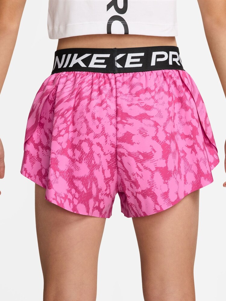 Razigran roze - Nike Pro Dri-FIT 2-in-1 pletene kratke hlače - Slika 2 od 4