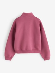 Nike Pink Smoke Studio Fleece Oversized 1/2 Zip Sweatshirt - Image 8 of 10