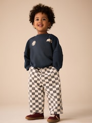 Black / White Checkerboard Pull On Wide Trousers (3mths-7yrs) - Image 2 of 9