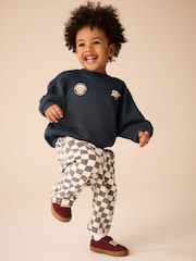 Black / White Checkerboard Pull On Wide Trousers (3mths-7yrs) - Image 3 of 9