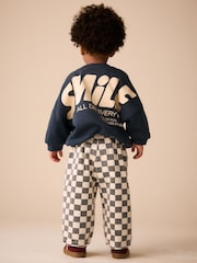 Black / White Checkerboard Pull On Wide Trousers (3mths-7yrs) - Image 4 of 9