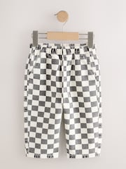 Black / White Checkerboard Pull On Wide Trousers (3mths-7yrs) - Image 6 of 9