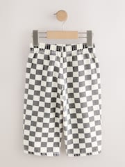 Black / White Checkerboard Pull On Wide Trousers (3mths-7yrs) - Image 7 of 9