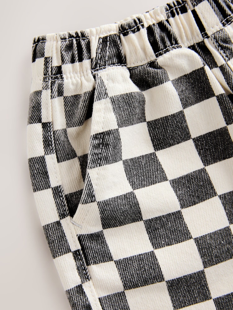Black / White Checkerboard Pull On Wide Trousers (3mths-7yrs) - Image 9 of 9