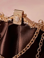 Chocolate Brown Tabitha Simmons X Next Floral Frame Bag - Image 10 of 10