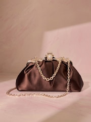 Chocolate Brown Tabitha Simmons X Next Floral Frame Bag - Image 5 of 10