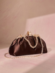 Chocolate Brown Tabitha Simmons X Next Floral Frame Bag - Image 7 of 10