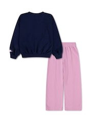 Nike Pink Kids Girls Retro French Terry Tracksuit - Image 2 of 4