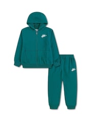 Nike Green Kids French Terry Full-Zip Tracksuit - Image 1 of 3