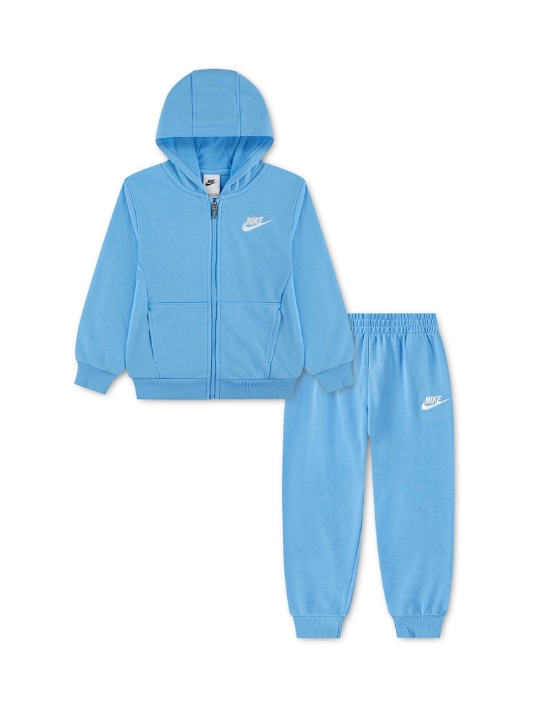 Nike балаларға арналған логотипі бар француз терри толық сыдырмалы спорттық костюм - 3суретінің 1 суреті