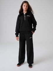 أسود - SmALLSAINTS Script Funnel Neck Sweatshirt and Wide Leg Joggers Set - Image 1 of 15