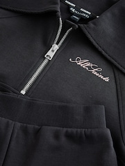 أسود - SmALLSAINTS Script Funnel Neck Sweatshirt and Wide Leg Joggers Set - Image 11 of 15
