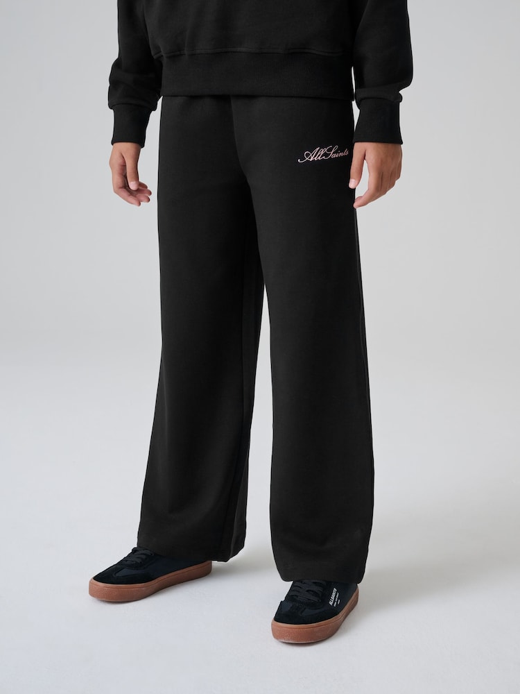 أسود - SmALLSAINTS Script Funnel Neck Sweatshirt and Wide Leg Joggers Set - Image 2 of 15