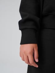أسود - SmALLSAINTS Script Funnel Neck Sweatshirt and Wide Leg Joggers Set - Image 7 of 15