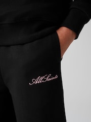 أسود - SmALLSAINTS Script Funnel Neck Sweatshirt and Wide Leg Joggers Set - Image 8 of 15
