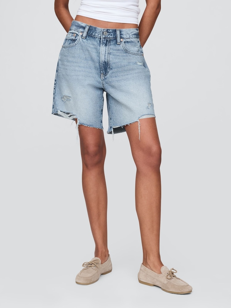 Gap Medium Wash 8inch Mid Rise '90s Loose Denim Bermuda Shorts - Image 1 of 6