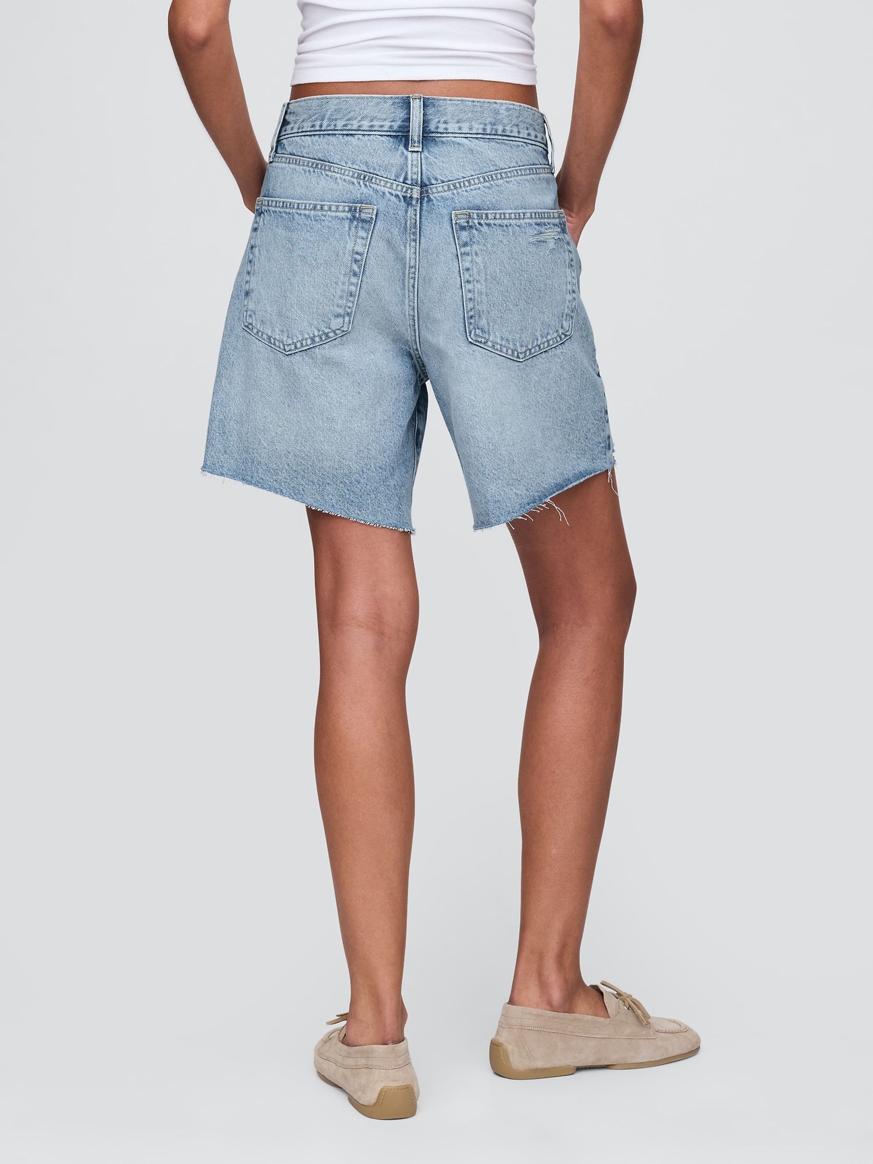 Buy Gap Medium Wash 8inch Mid Rise '90s Loose Denim Bermuda Shorts