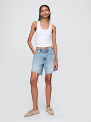 Gap Medium Wash 8inch Mid Rise '90s Loose Denim Bermuda Shorts - Image 5 of 6